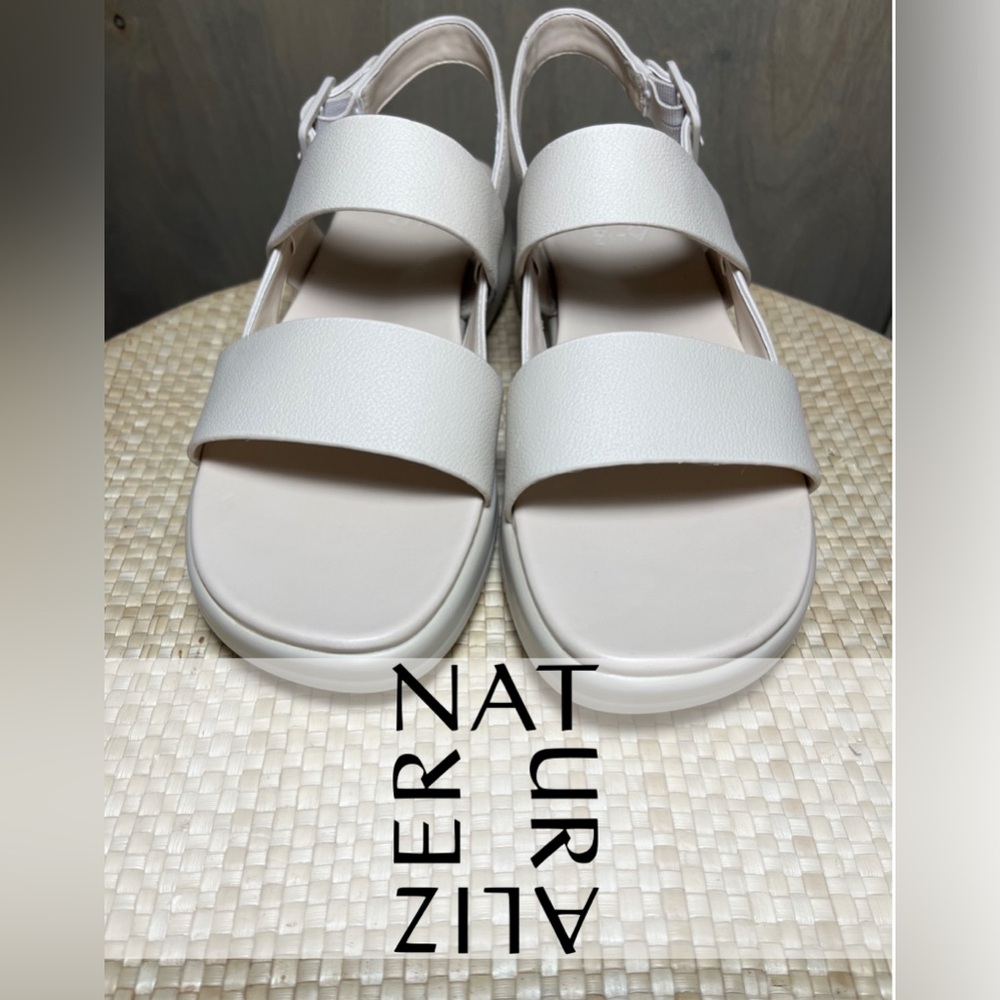Naturalizer Womens Coast Platform Slingback Fashion Sandal 8M Porcelain NIB
